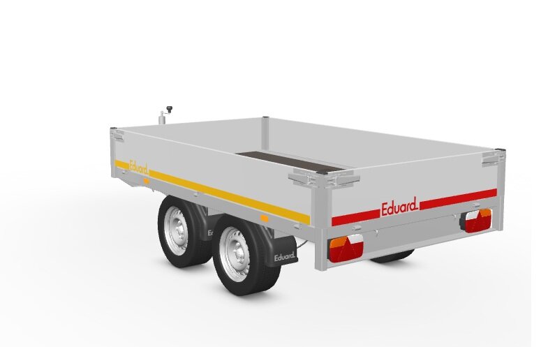 Plateauwagen 256x150cm - 2700kg - geremd 