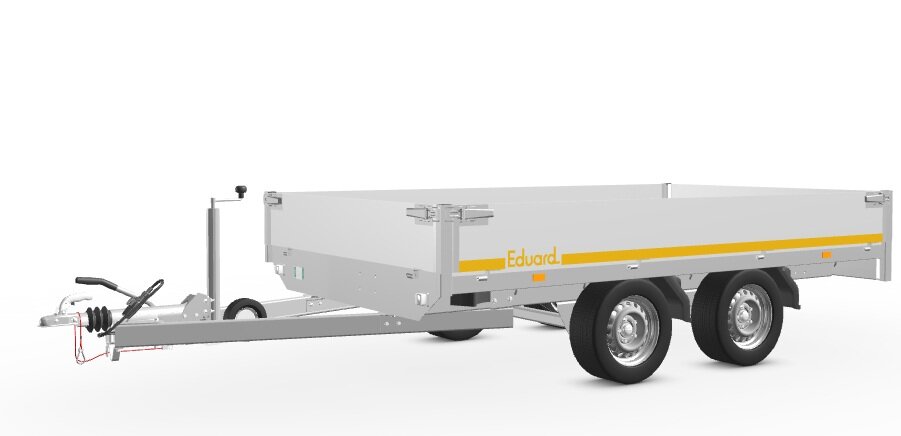 Plateauwagen 311x180cm - 2000kg - geremd 