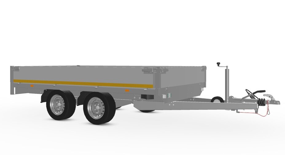 Plateauwagen 311x180cm - 2700kg - geremd 