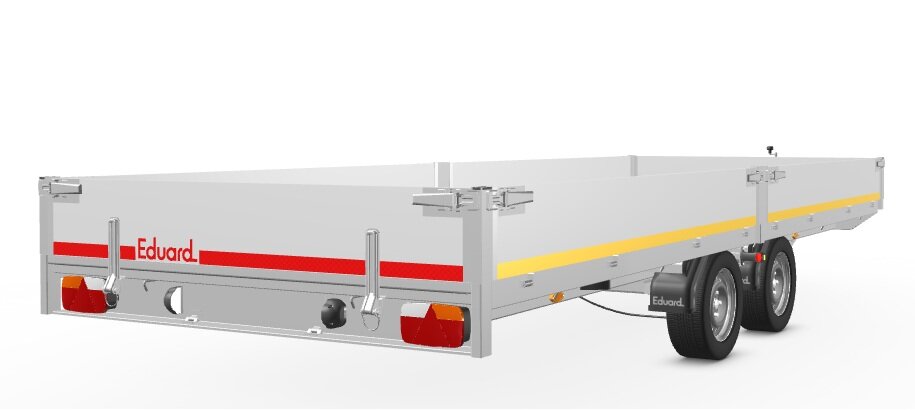Plateauwagen 506x200cm - 2700kg - geremd 