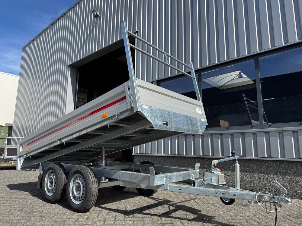 Kipper ongeremd 300x150cm - 750kg - alu 30cm - dubbelas -- GRATIS OPTIEPAKKET