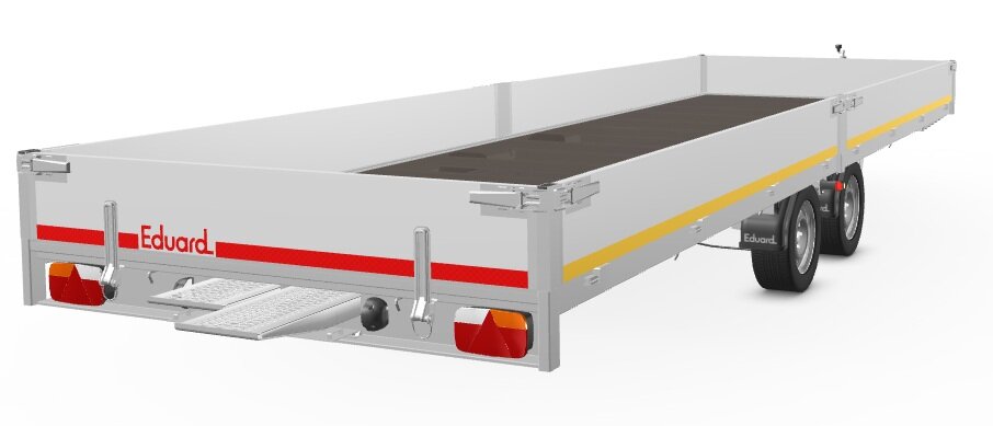 Plateauwagen 606x200cm - 3500kg - geremd 