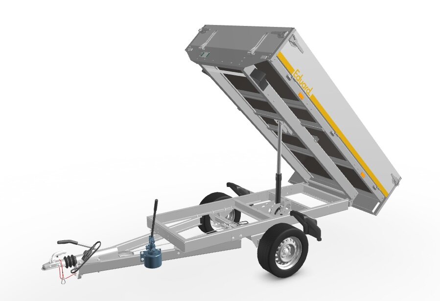 Kipper geremd 231x145cm - 1350kg - met alu borden 30cm 