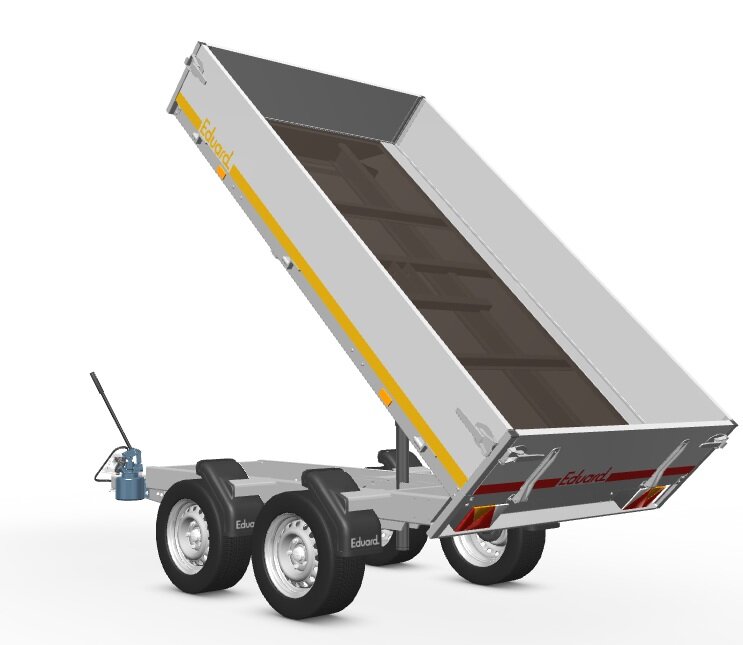 Kipper ongeremd 251x145cm - 750kg - met alu borden 30cm 