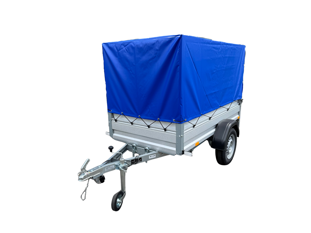 Bakwagen enkelas 208x114cm - 750kg - ongeremd - huif 120cm 