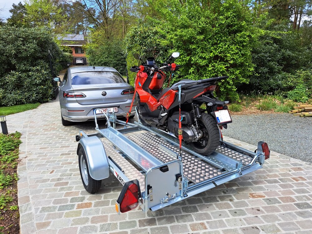 Erde motortrailer kantelbaar voor 2 motoren