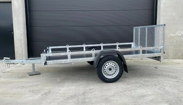 Multi transporter enkelas kipdissel en laadklep 300x150cm - 750kg - ongeremd