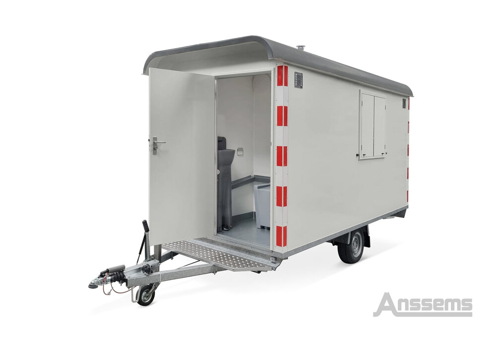 Bouwkeet / schaftkeet aanhangwagen - geremd 1400kg met Toilet