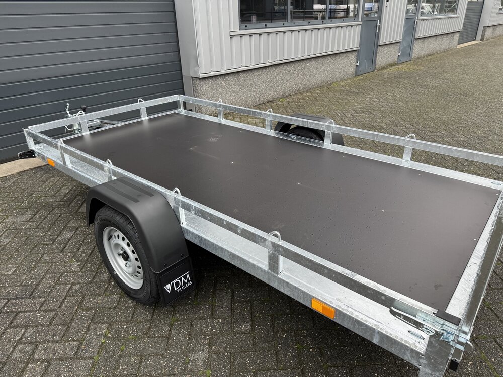 Multi transporter enkelas kipdissel en laadklep 300x150cm - 750kg - ongeremd