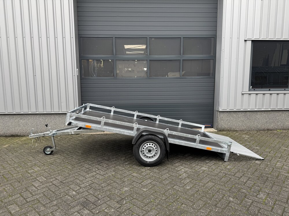 Multi transporter enkelas kipdissel en laadklep 300x150cm - 750kg - ongeremd