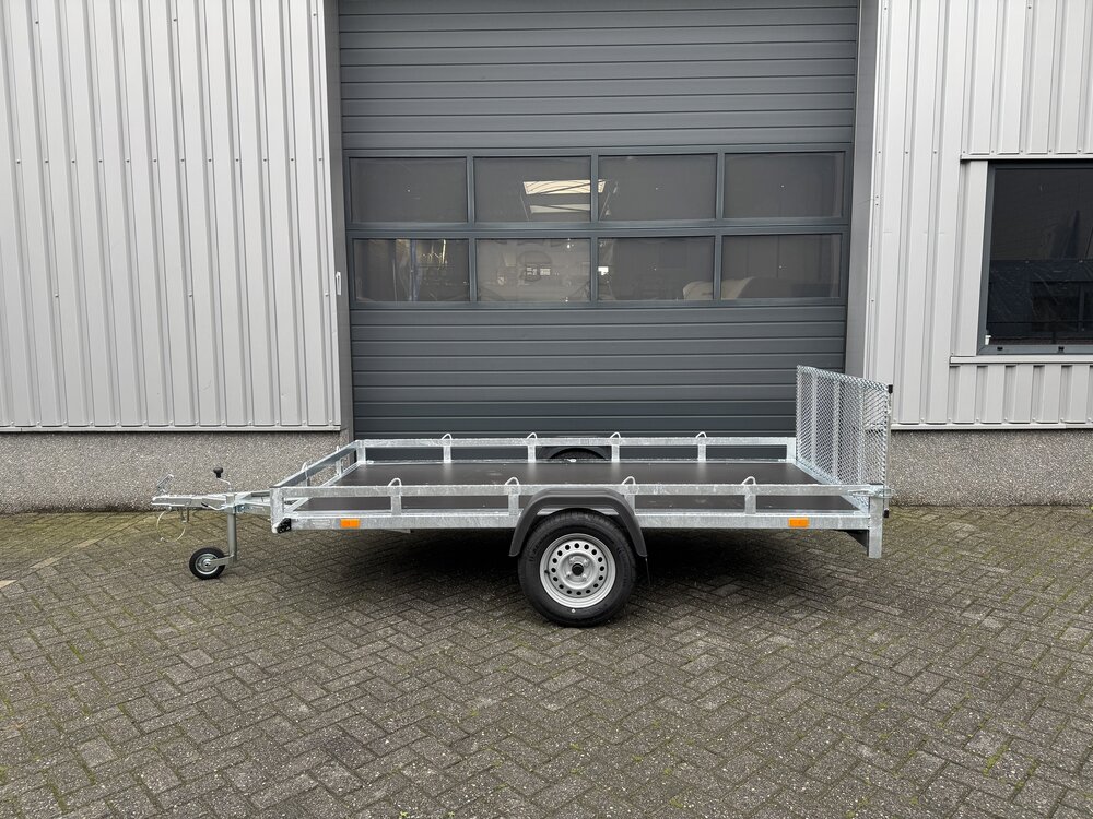 Multi transporter enkelas kipdissel en laadklep 300x150cm - 750kg - ongeremd