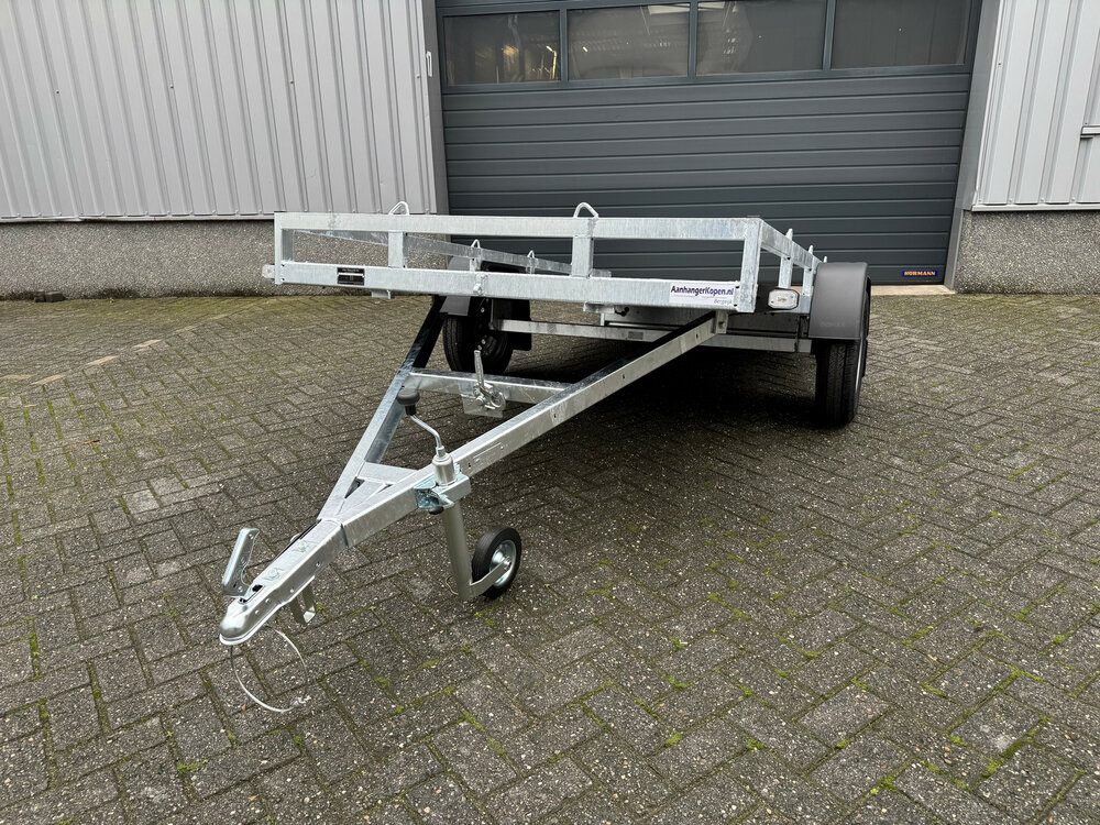 Multi transporter enkelas kipdissel en laadklep 300x150cm - 750kg - ongeremd