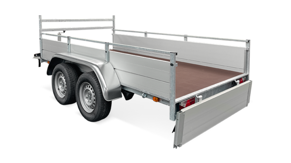 Aanhangwagen dubbelas 301x150cm - 2500kg - geremd