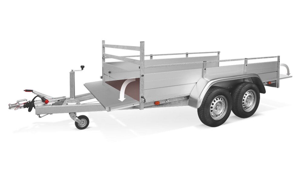 Aanhangwagen dubbelas 301x150cm - 2500kg - geremd