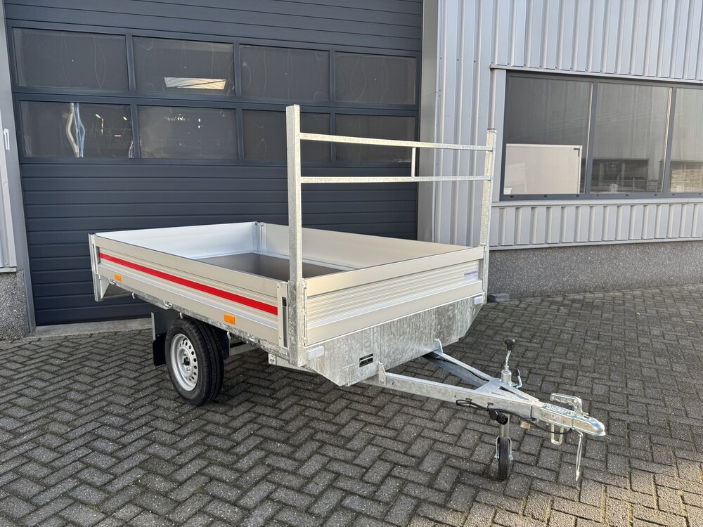 Plateauwagen 260x150cm - 750kg - ongeremd - enkelas