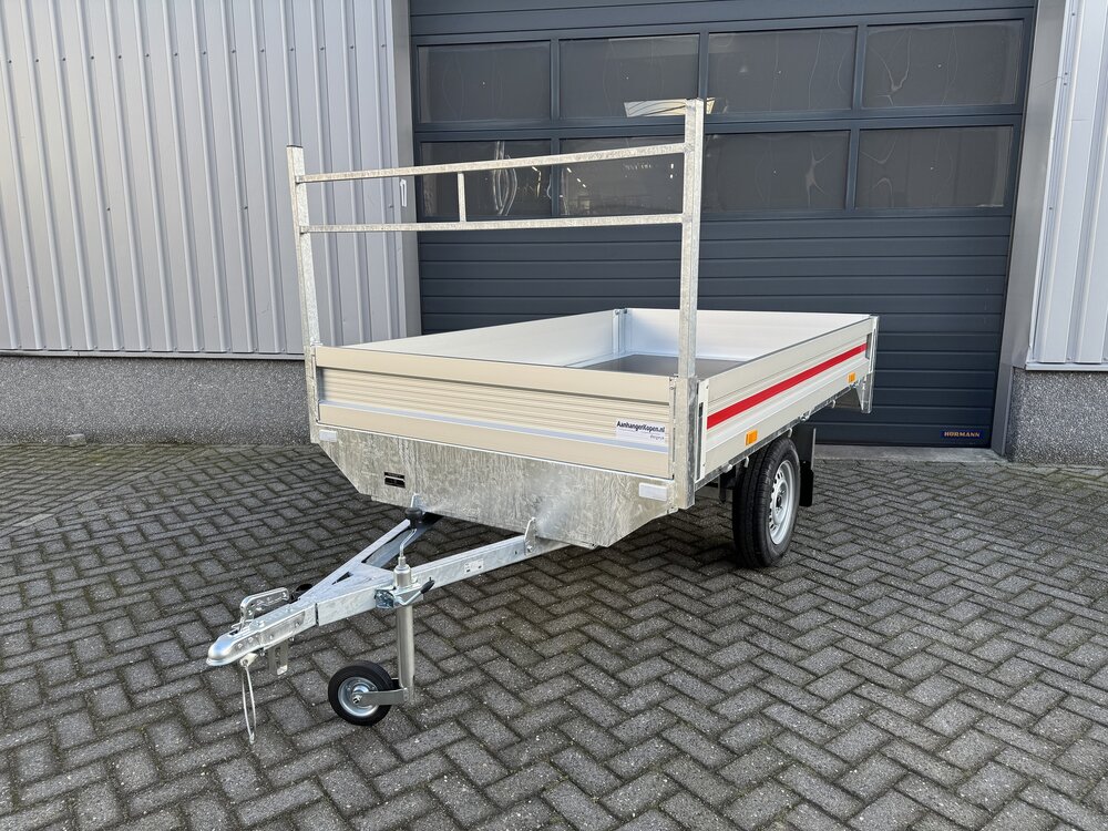 Plateauwagen 260x150cm - 750kg - ongeremd - enkelas