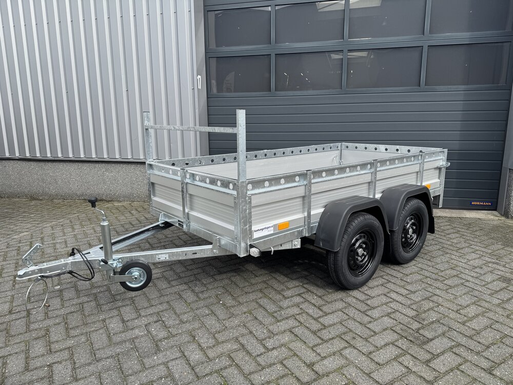 Aanhangwagen dubbelas 257x132cm - 750kg - ongeremd - ALU 