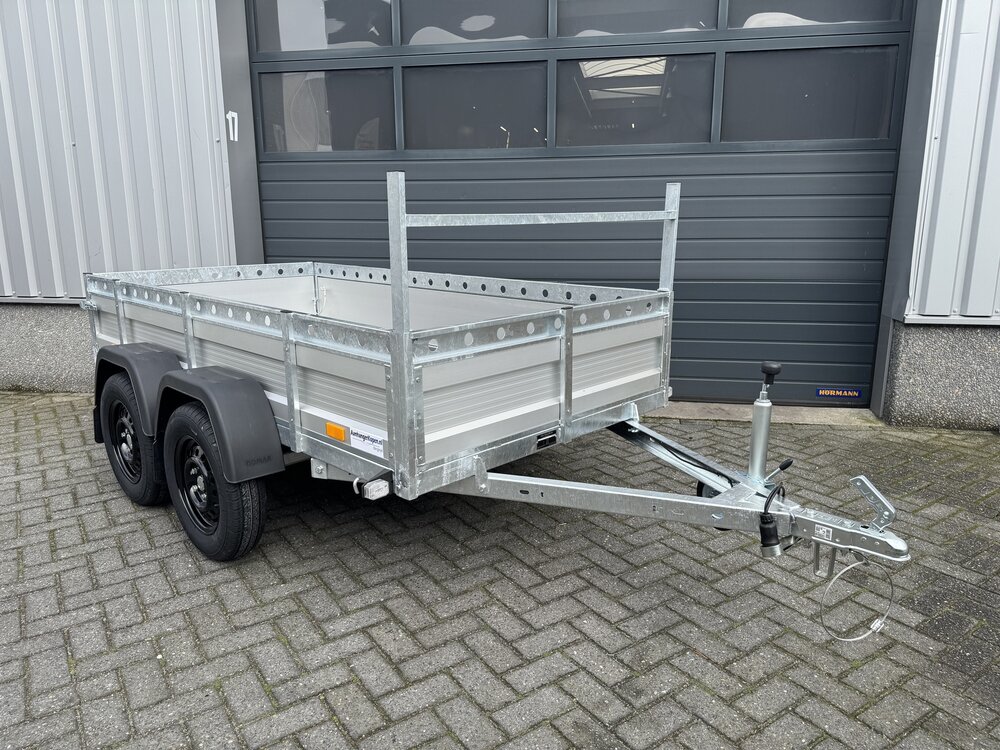 Aanhangwagen dubbelas 257x132cm - 750kg - ongeremd - ALU 
