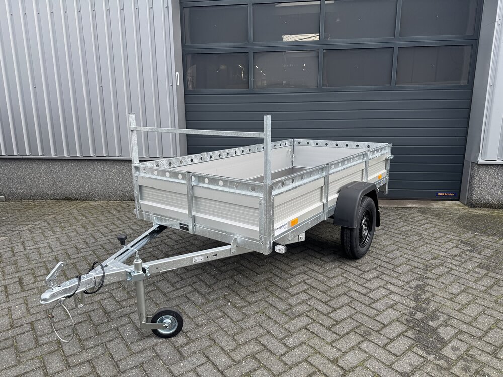 Aanhangwagen enkelas 257x132cm - 750kg - ongeremd - ALU