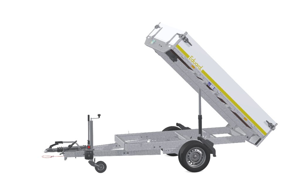 Kipper 231x145cm - 1500kg - enkelas - geremd - handpomp