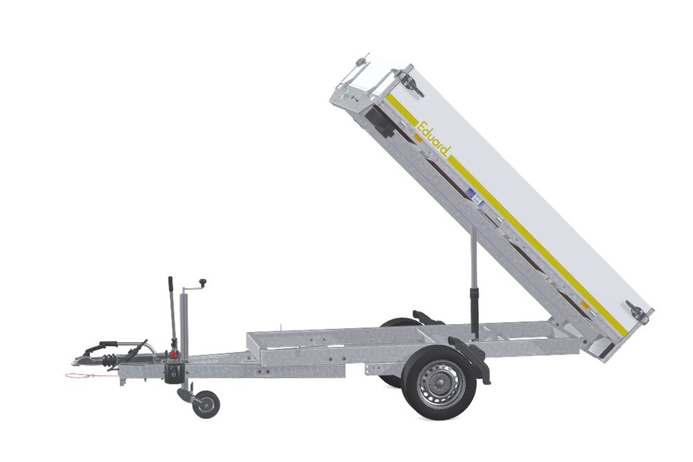 Kipper 251x145cm - 1500kg - enkelas - geremd - handpomp