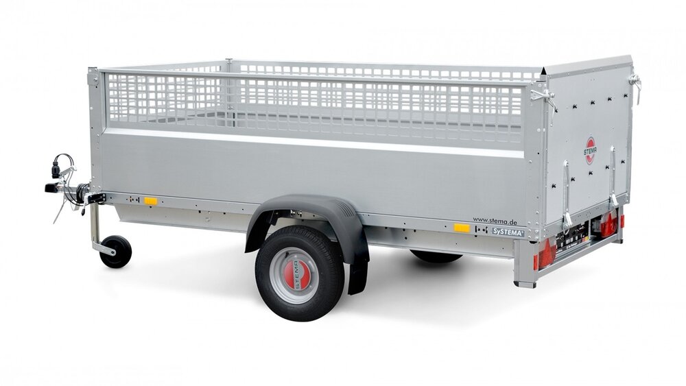 Bakwagen enkelas kantelbaar 251x128cm - incl. loofrekken - 750kg - ongeremd