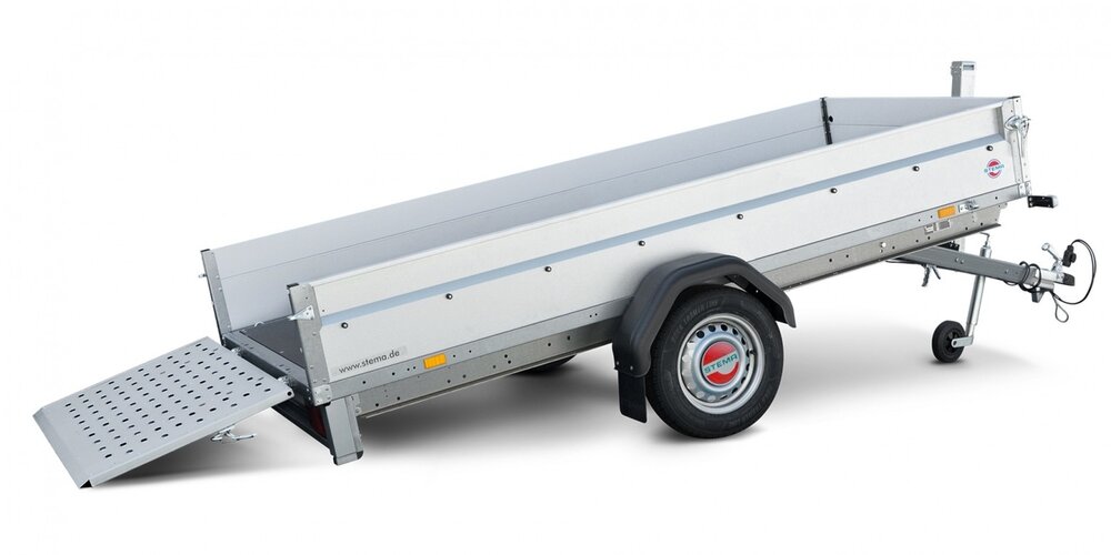 Bakwagen enkelas kantelbaar 301x128cm - 750kg - ongeremd
