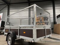 Bakwagen enkelas 257x132cm - incl. loofrekken - 750kg - ongeremd