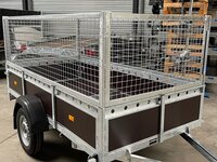 Bakwagen enkelas 257x132cm - incl. loofrekken - 750kg - ongeremd