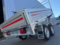 Kipper ongeremd 260x150cm - 750kg - alu 30cm - dubbelas -- GRATIS OPTIEPAKKET