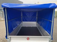 Bakwagen enkelas 208x114cm - 750kg - ongeremd - huif 120cm 