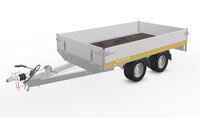Plateauwagen 251x145cm - 2000kg - geremd 