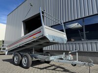 Kipper ongeremd 300x150cm - 750kg - alu 30cm - dubbelas -- GRATIS OPTIEPAKKET