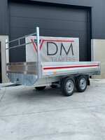 Plateauwagen 260x150cm - 750kg  - ongeremd