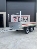 Plateauwagen 260x150cm - 750kg  - ongeremd