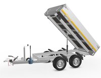 Kipper geremd 251x145cm - 2000kg - met alu borden 30cm - dubbelas