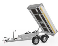 Kipper geremd 256x150cm - 2700kg - met alu borden 30cm - dubbelas