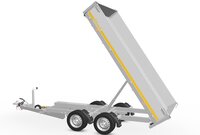 Kipper geremd 311x160cm - 2700kg - met alu borden 30cm - dubbelas