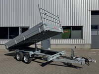 Benne basculante 355 x 178 cm - 3 000 kg - double essieu - frein&eacute;e