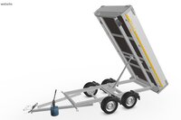 Kipper ongeremd 311x160cm - 750kg - met alu borden 30cm - dubbelas