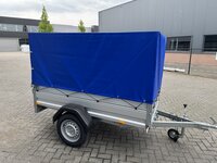 Bakwagen enkelas 208x114cm - 750kg - ongeremd - huif 120cm 