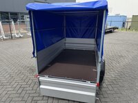 Bakwagen enkelas 208x114cm - 750kg - ongeremd - huif 120cm 