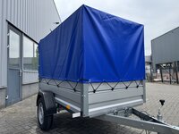Bakwagen enkelas 208x114cm - 750kg - ongeremd - huif 120cm 