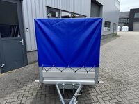 Bakwagen enkelas 208x114cm - 750kg - ongeremd - huif 120cm 