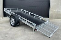Multi transporter enkelas kipdissel en laadklep 300x150cm - 750kg - ongeremd