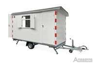 Bouwkeet / schaftkeet aanhangwagen - geremd 1400kg met Toilet