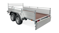 Aanhangwagen dubbelas 301x150cm - 2500kg - geremd