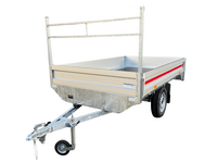 Plateauwagen 260x150cm - 750kg - ongeremd - enkelas
