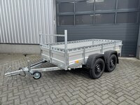 Aanhangwagen dubbelas 257x132cm - 750kg - ongeremd - ALU 
