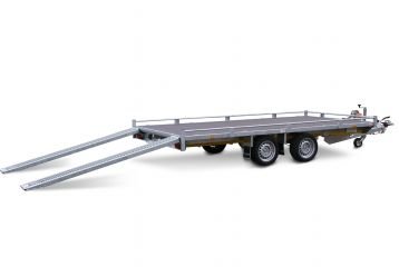 Multitransporter 400x200cm - 2700kg - 63cm- dubbelas - Incl. rijplaten en lier